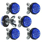 LordandLand Deep Blue Reflector Motorcycle License Plate Bolts and Nuts
