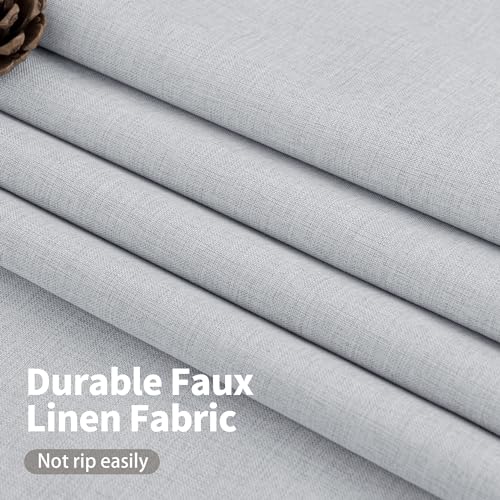 Image of YoungsTex Light Grey Linen 100% Blackout Curtains 72 Inches Long for Bedroom, Thermal Insulated Window Drapes with Grommet Full Room Darkening for Living Room, 2 Panels, 52 X 72 Inch