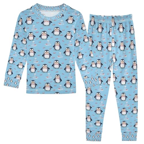 Cute Iceberg Penguin Pajamas Set Long Sleeve Soft Cotton Sleepwear 2 Piece