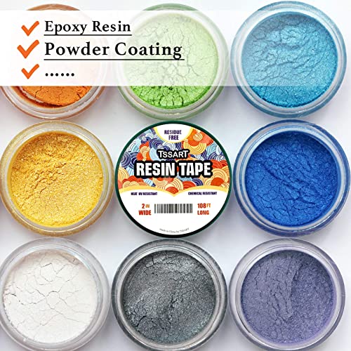 Tssart Resin Tape For Epoxy Resin Molding - Silicone Thermal Adhesive Tape, Oxidation And High Temperature Resistance Easy Peeling, Epoxy Release Tape For River Tables - 2 Inch Wide 108Ft Long #TOP4