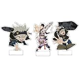 ZIAMOO Anime Stand Figuras Modelo para Black Clover, Asta Anime AcríLico Modelo Soporte Acrílico Ornamento Animados para niños Anime Fans Regalo 15 cm Conjunto de 3