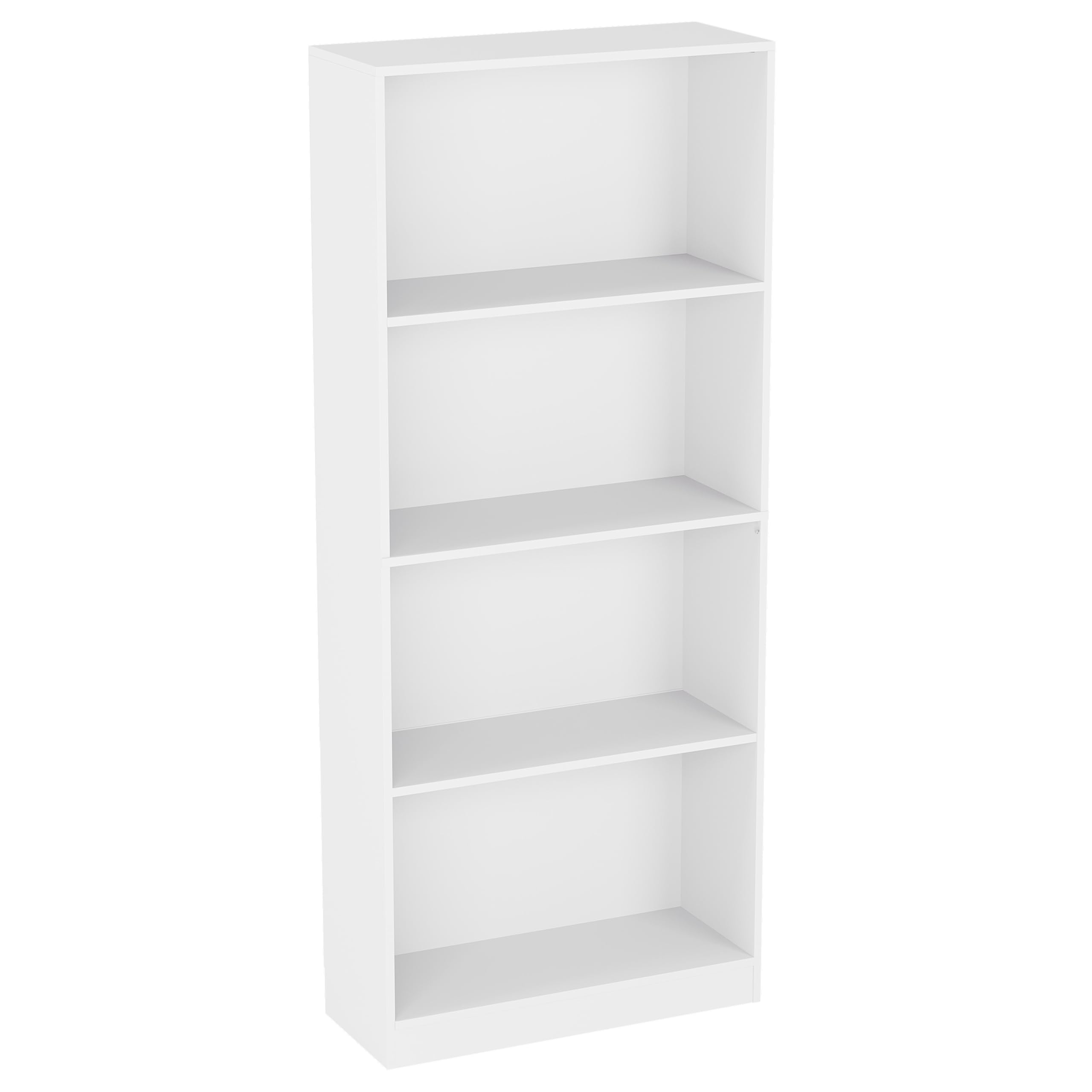 Vida Designs Cambridge 4 Tier Large Bookcase, White Wooden Shelving Display Storage Unit Office Living Room Furniture