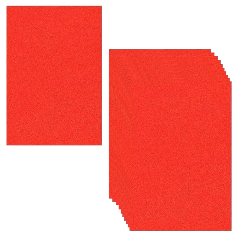 10PCS Red Glitter Sheets A4 Size,Non Shed Shinny Paper,Self Adhesive Glitter Sheets for Sparkle Bling Crafting