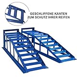 2x Auffahrrampe Rampe PKW bis 245er Räder extra breit blau 2000 kg pro Paar - 3