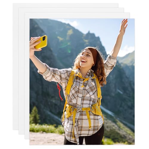 sourcing map 4 PCS Sublimation Metal Photo Blanks 8x10, 0.4mm(0.016) Aluminum Photo Sign Blanks Poster Frame for DIY Printing, Wall Decor, Bedroom Living Room