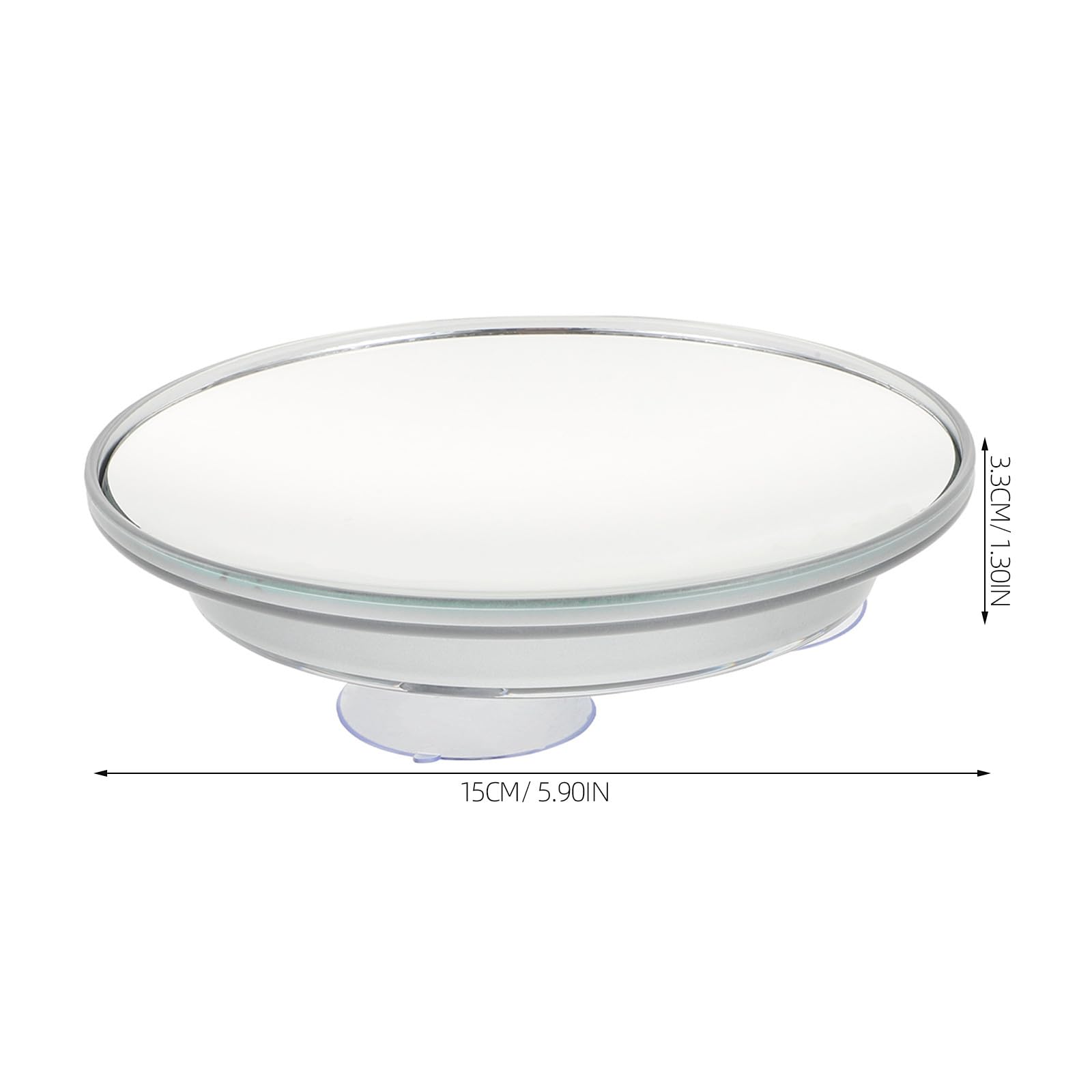 Abaodam Espejo y Ángulo de Visión Amplio 30x Fácil Instalación con Ventosa para Baño de Aumento en Material Plata y Acrílico para Maquillaje