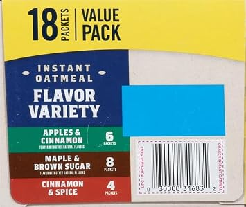 Quaker Instant Oatmeal, Variety Value Pack, 18 Count