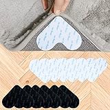12 Pcs Rug Gripper for Hardwood Floors, Double Sided Adhesive Carpet Tape, Reusable Anti Slip Rug Gr