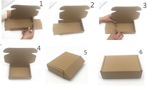 Miniatura 10 de Caja de envío de cartón pequeño de 6 x 4 x 1.6 pulgadas, cajas de almacenamiento de embalaje corrugado, paquete de 50 unidades (tamaño interior 5.3