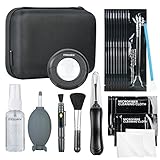 Mouriv Deluxe Essentials DSLR Camera Cleaning Kit with 10 APS-C Sensor Cleaning Fluid, Rocket Air Blower, Lens Pen, Soft Brush, 2x Small & 2x Large Microfiber Cloths & Carrying Case