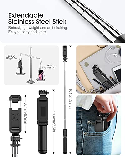 Bastone Selfie Wireless, 4 in 1 Asta Selfie Stick