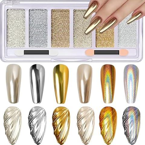 Gold Silver Chrome Nail Powder Palette Cover