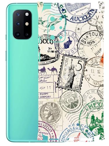 Image of AtOdds - Full Body Back Screen Guard Protector Film - Lamination Wrap Skin Sticker Compatible with ONEPLUS 8T | Scratchproof Matte Finish (Stamps)