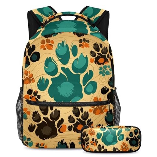 Sac à dos 48 étudiant grand sac à livres de voyage fille garçon imprimé pattes de chiot