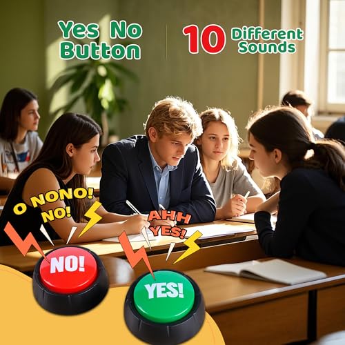 Image of MyMealivos Funny Buzzer Button Toy - Gag Gifts, Game Addition, Stocking Stuffer (Yes No)