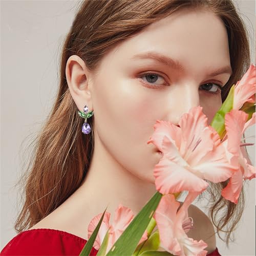 coadipress Crystal Dangle Earrings for Women Cluster Leaf Art Rhinestone Earrings Sparkly Colourful Rhinestone Stud Earrings Dainty Green Leaf Crystal Dangle Earrings Wedding Party Jewelry Gift2