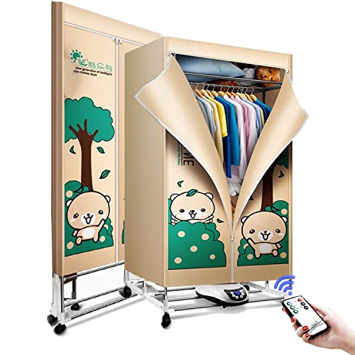 Portable Electric Clothes Dryer,Foldable Electric Heated Clothes Airer Dryer Load Capacity 20KG, Warm Air Drying Wardrobe,with Remote Control,Energy Efficient 2 Tier Clothes Laundry Drying Rack for Ap