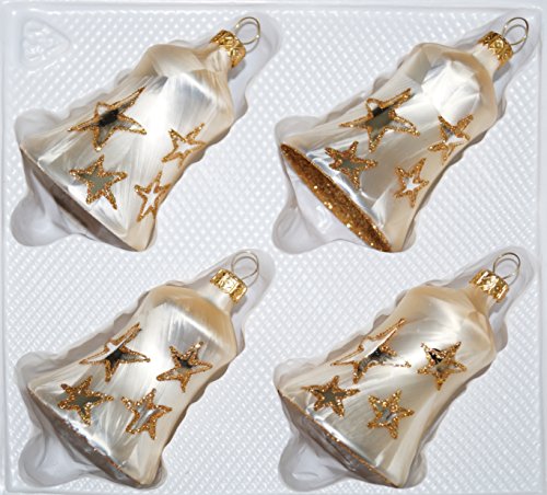 4 Pièces-cloches de verre doré champagne ice-étoile de noël-décoration de noel-décoration Cover