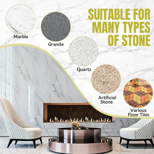 JAOJAO 200g Granite Polishing Compound, Marble Polishing Paste Marble Polish with Sponge Restores Shine Waterproof Clean for Granite Quartz Countertops Cleaner and Protectant