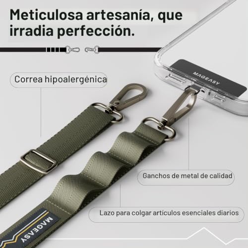Correa cruzada para teléfono MAGEASY ajustable de 20 mm universal para iPhone y Samsung 3