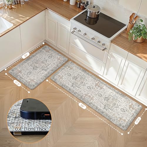 image for GENIMO Kitchen Mats for Floor 2PCs, Washable Anti Fatigue Mat for Cush