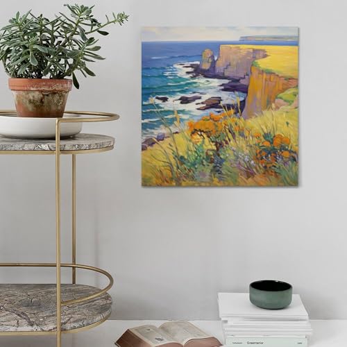 Peinture à l'huile moderne sur toile de paysage marin