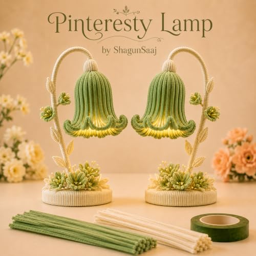 Image of ShagunSaaj Pipe Cleaner Flower Lamp DIY Kit for Kids and Adult Craft (Sage Green)