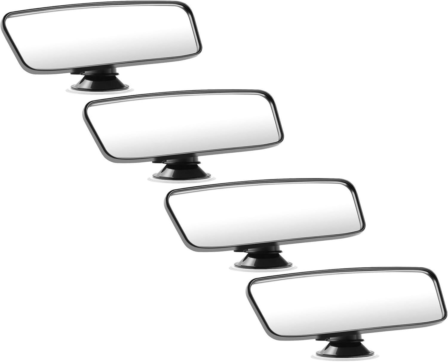 Mikinona 4pcs Adjustable Rearview Mirror with Suction Cup, Wide Angle Backseat Mirror for Safety, Rear Facing Car Interior Accessory