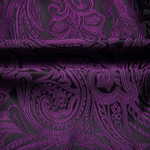Image of DiBanGu Mens Vest and Tie Set Formal Paisley Waistcoat and Necktie Pocket Square Cufflinks Silk Suit Vest for Tuxedo Wedding