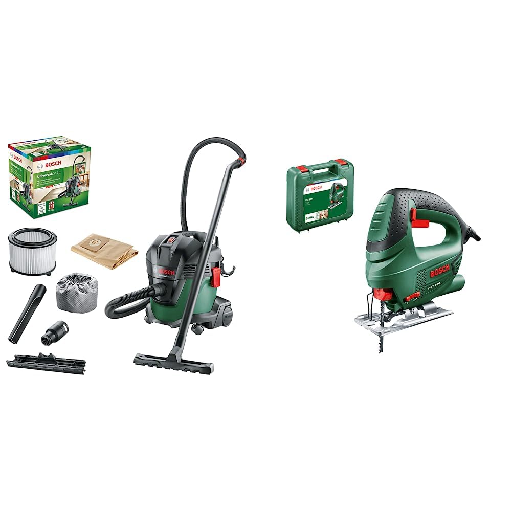 Aspirateur d'atelier Bosch Universalvac 15 et scie sauteuse PST 650