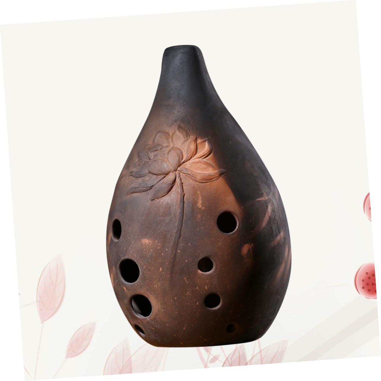 BESPORTBLE Ocarina in Ceramica Antica Xun Instrumento Flauto Cinese 10 Fori Tonalità F Suono Profondo Strumento Musicale per Principianti Artisti