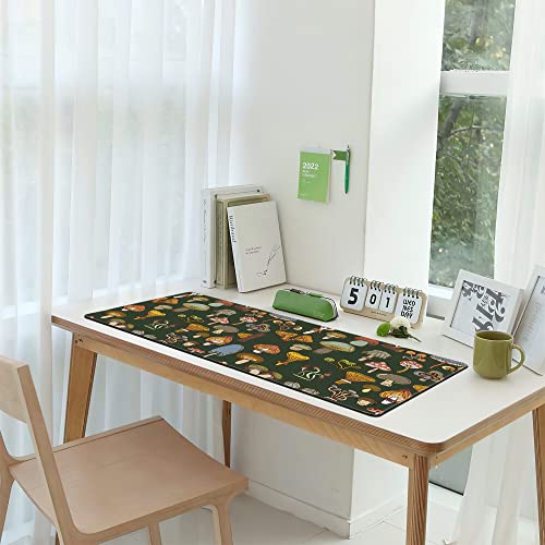 Meikosks Desk Pad, Mushroom Gaming Mouse Pad,Computer Desk Mat Keyboard With Non Slip Base For Home Office,Extended Large Size 31.5" X 15.7" #TOP6
