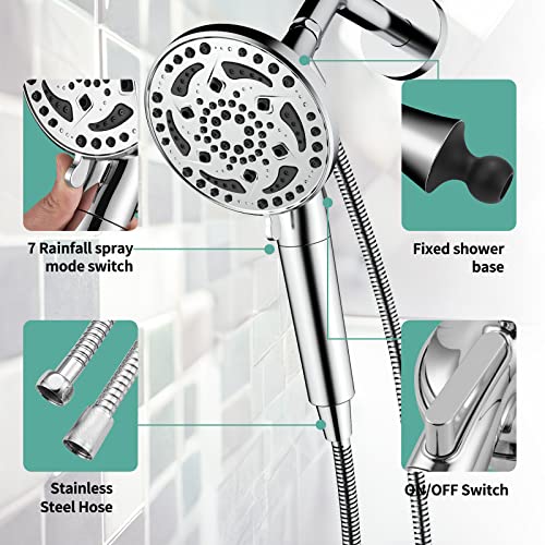Cobbe 7-Mode Filtered Shower Head With Handheld, High Pressure Showerhead With Hose, Bracket, Water Softener Filters Beads For Hard Water Remove Chlorine And Harmful Substance, Chrome, U.s. Patents. #TOP5