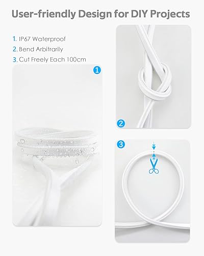 Miniatura 2 de Samsion Tira de luces de neón RGB de 50 pies49.2 ft, luces de cuerda de neón multicolor+5 M RGB LED neón luces de cuerda de neón de 16.4 pies al