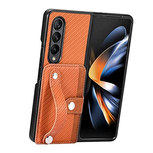 Étui Samsung Z Fold 2 haut de gamme marron avec rabat de protection