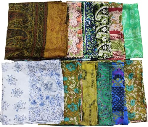 Mango Gifts Set of 24 Indian Pure Silk Square Scarves | 20