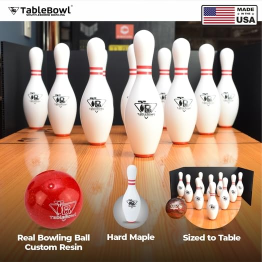 Shuffleboard Bowling TableBowl Premium Set (Brown, Medium)