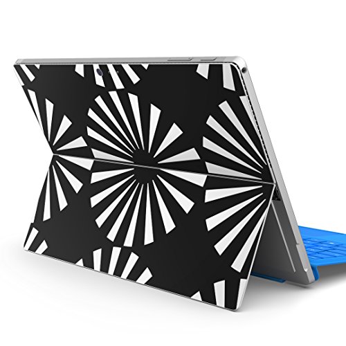 igsticker Surface pro7 (2019) pro6 pro2017 pro4 専用 スキンシール サーフェス ノートブック ノートパソコン カバー ケース フィルム ステッカー アクセサリー 保護 012464 丸 柄 モノトーン