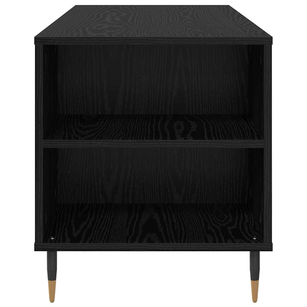 Tavolino da salotto Rovere nero in legno ingegnerizzato 102 x 44,5 x 50 cm con cassetto e ripiano, mobiletto salvaspazio versatile per soggiorno, camera e ufficio moderno
