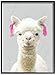 Stupell Industries Cute Little Alpaca Pinktails Linen Look Oversized Framed Giclee Texturized Art, Proudly Made in USA