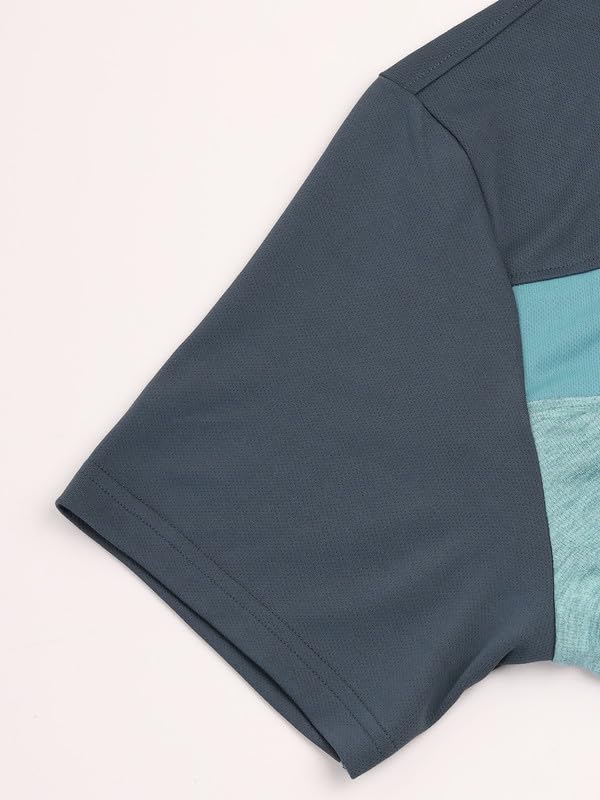 Image of TECHNOSPORT Men's Polo Neck Colorblock Half Sleeve T-Shirt - (MTP741 PRNT)