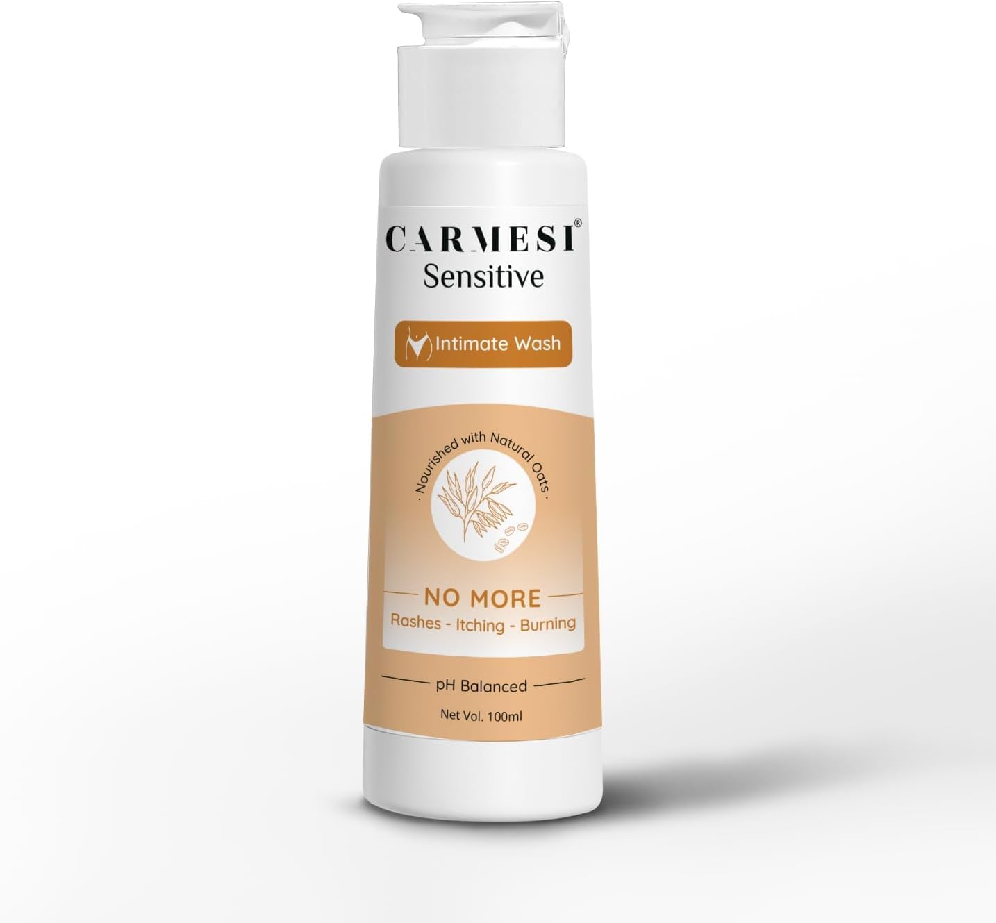 Carmesi Sensitive Intimate Wash | Designed Specially to Prevent Rashes | Enriched with Natural Oats | No Burning, No Itching | Paraben-Free, Phthalate-Free, and Cruelty-Free | 100 ml