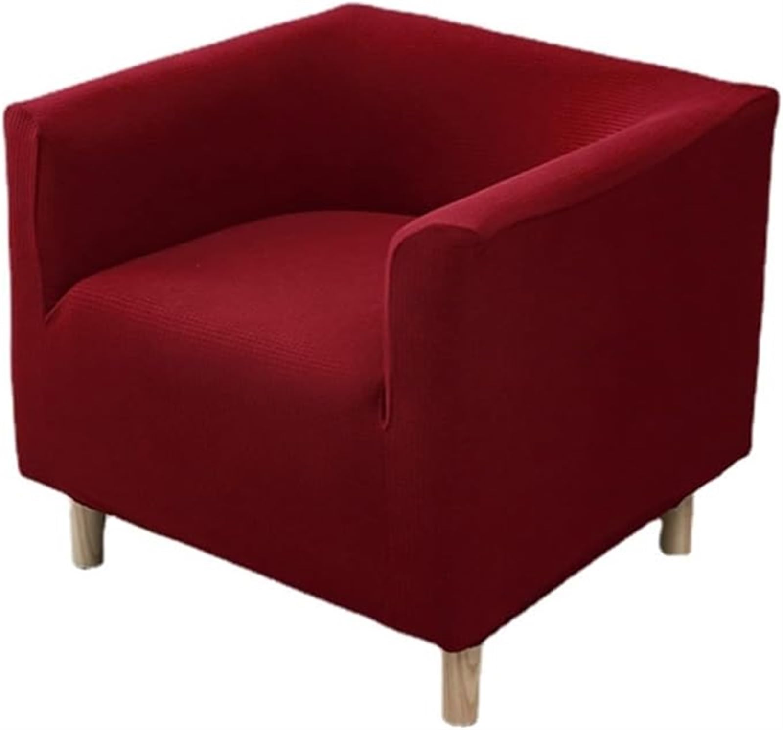 XWSM Square Tub Chair Cover Club Chair Slipcover Single Sofa Covers Covers Armchair Barrel Chair Protectors Covers For Living Room Bar Hotel (Color : Red, Size : One)