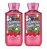 Bath and Body Works Strawberry Pound Cake Shower Gel 10 Oz 2 Pack (Strawberry Pound Cake)