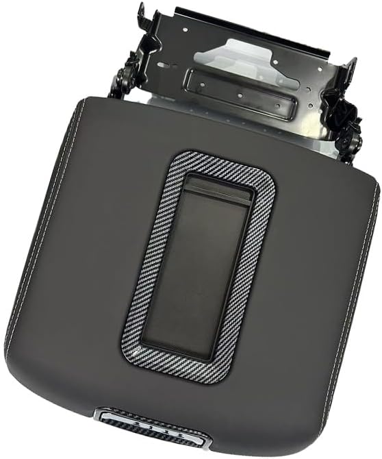 Center Console Armrest Lid Compatible with 2014-2018 Chevrolet Silverado GMC Sierra 1500 2500 3500, 2015-2020 Chevy Tahoe Yukon Suburban, #0227083AA L0227083AA w/Steel Bracket(Carbon Fiber Texture)