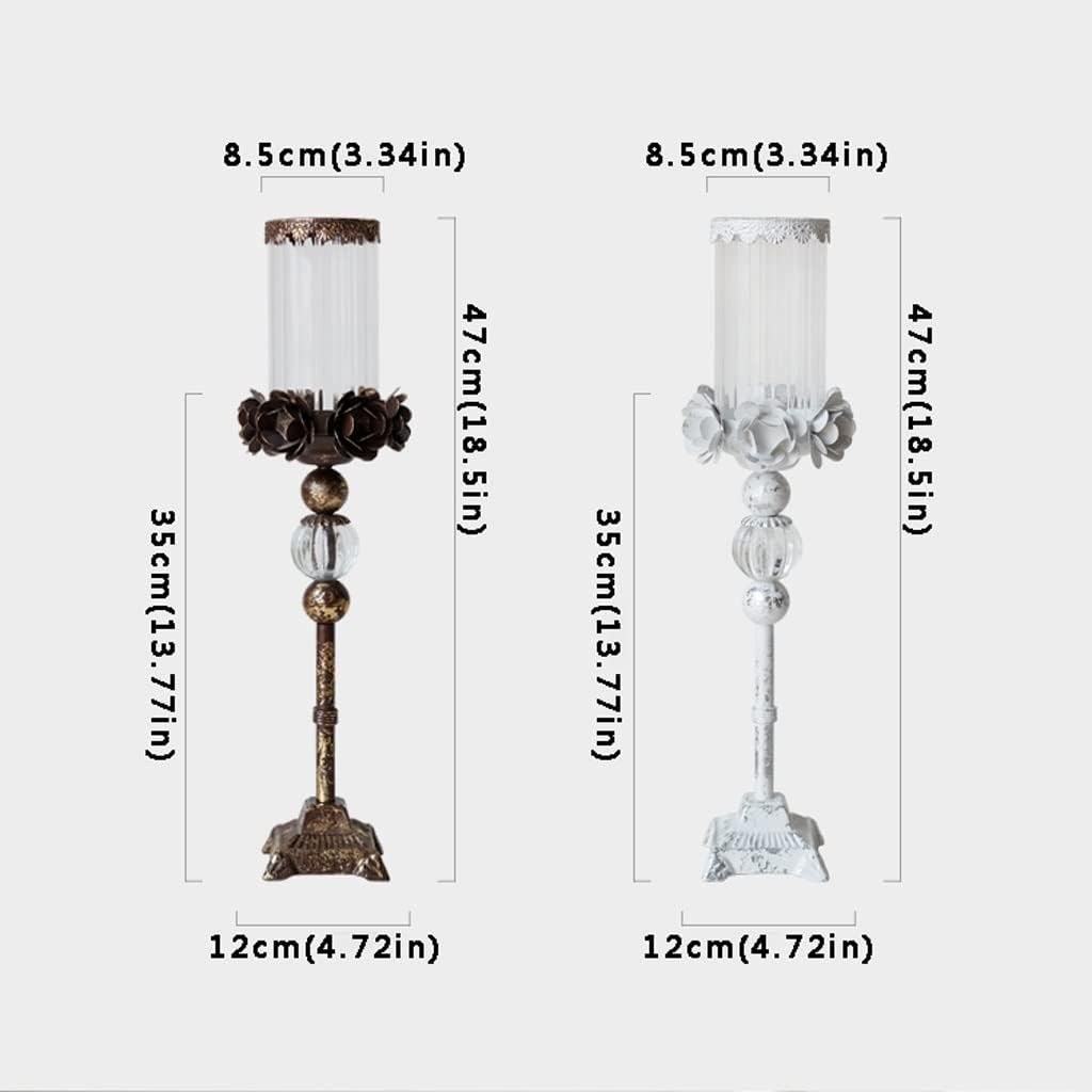 Candelabras Indoor Glass Candle Holder Brass Stand Candle Rose Shape Crystal Decoration Suitable for Living Room Kitchen Dining Room Candleabra(A)