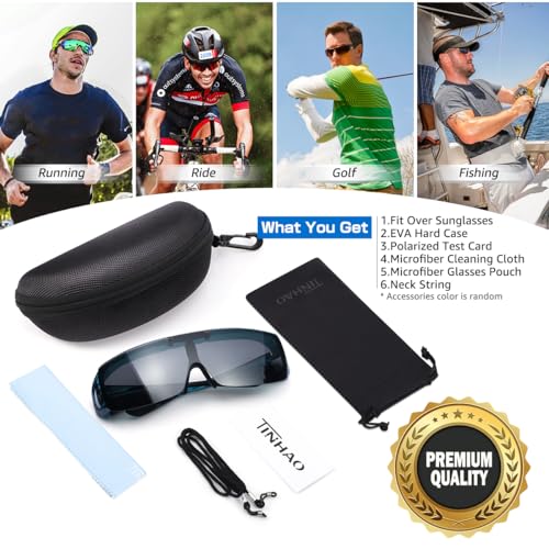 Image of Mens Polarized Flip Up Fitover Sunglasses with Mirrored Lenses