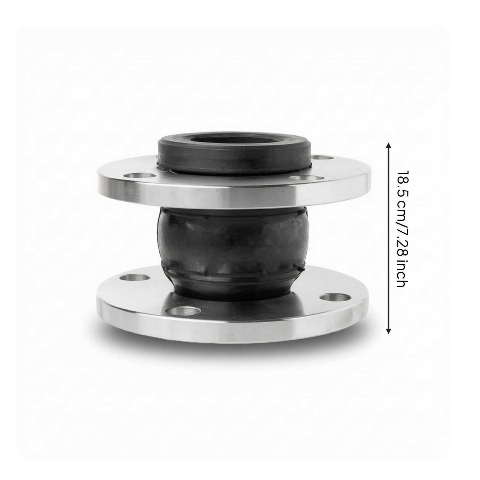 Sharplace Junta de Expansión de Goma con Bridas de Acero Inoxidable 304 Conector Flexible para Tuberías Fuelle de Goma Junta de Absorbe Movimientos Térmicos, DN65, PN10, Espesor 13mm