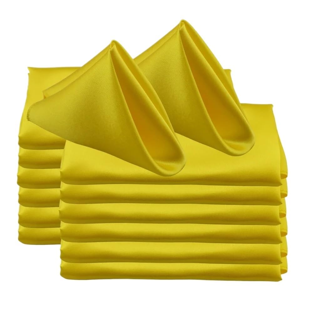 Eamrfvqt Yellow Satin Dinner Napkins, Ester Satin Dinner Napkins 50Pc 30X30cm Multicolor Wedding Party