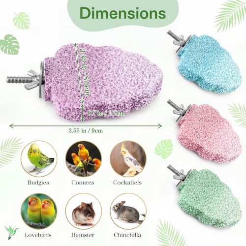 Image of 4 PCS Bird Beak Grinding Stone, Resin Bird Perch Stand, Multicolor, M, Tree